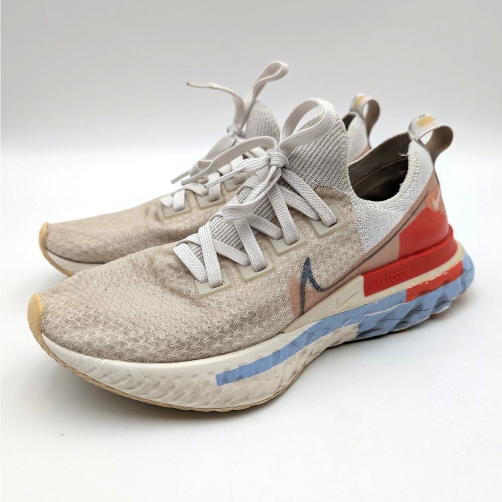 Nike React Infinity Run Flyknit 2 Sneaker Shoes Psychic Blue Coral Sz US9 EU40.5